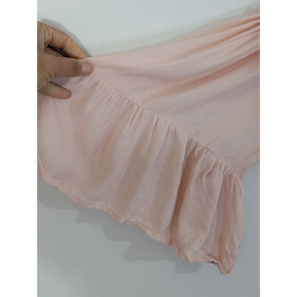 New Torrid 3/4 Sleeve Cold Shoulder Blouse Blush Pink Plus Size 4X Button - Picture 5 of 9